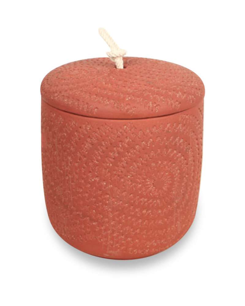 Yixing Red Clay Carved Grain Storage Jar and Puer Tea Container