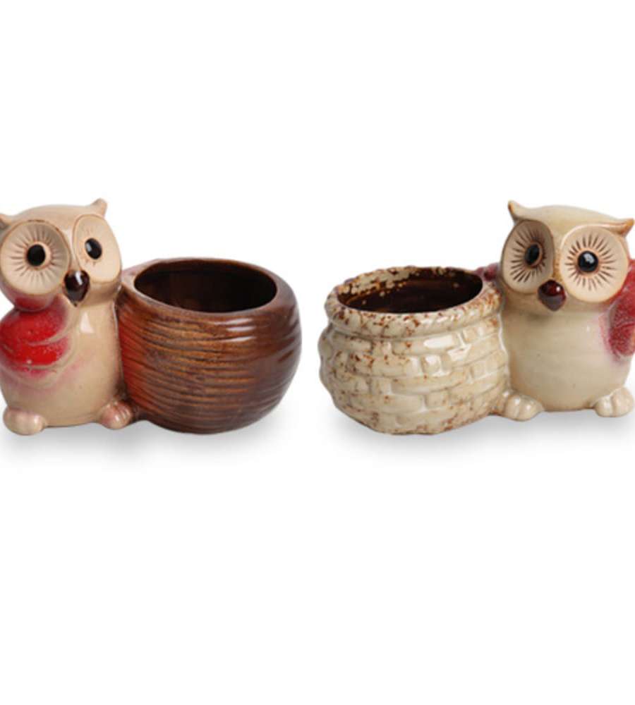 Owl Succulent Planters (Pair of 2)