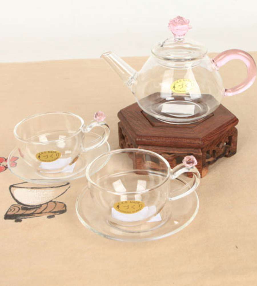 Pink Rose 2-Person Tea Set Case
