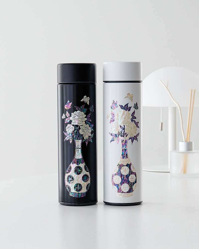 Vase Flower Pattern Mother-of-Pearl Stainless Steel Tumbler 500ml