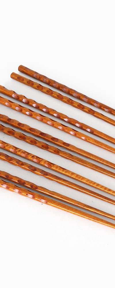Natural Lacquer Finish Wooden Chopsticks 5-Pair Set (Japanese Udon Chopsticks)
