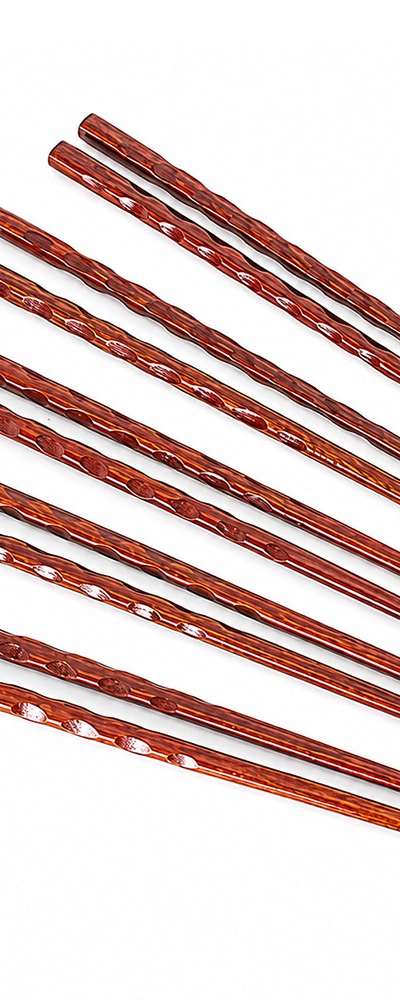 Brown Natural Lacquer Wood Chopsticks Set 5P (Japanese Udon Chopsticks Wooden Utensils)