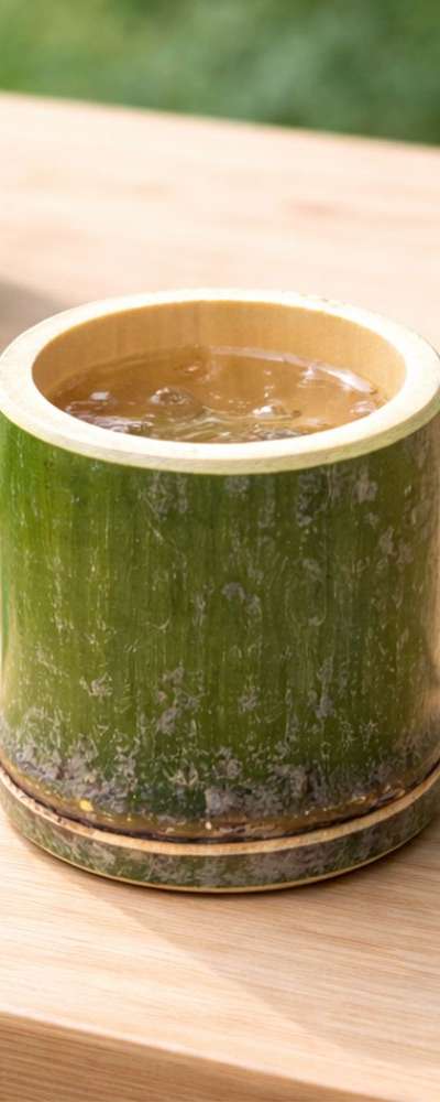 Natural Bamboo Cup Soju Glass | Retro Home Pojangmacha Decor Wooden Cup Camping Aesthetic Drink Glass Sake Cup Multi-Use Unique Cup