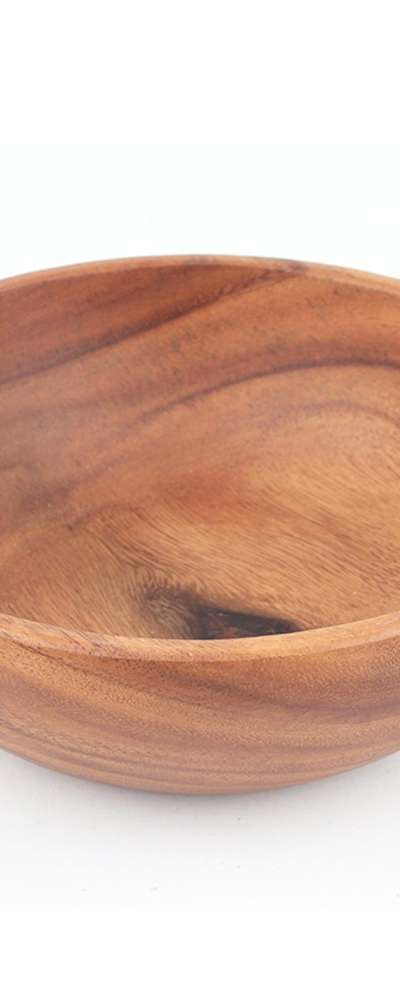 23.5cm Acacia Wood Round Bowl Wooden Dish Salad Bowl