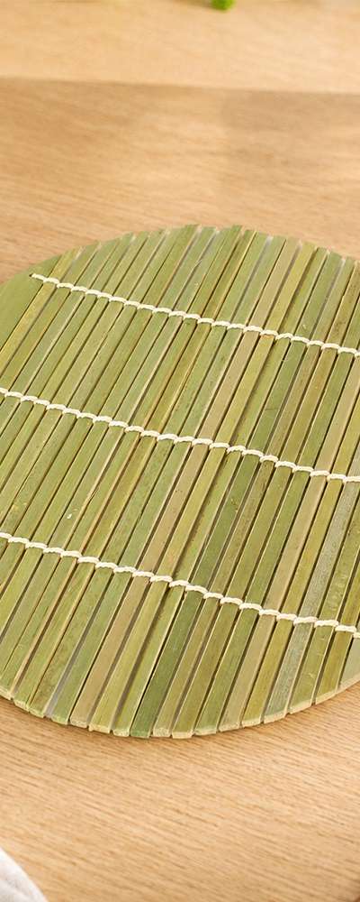 19cm Round Bamboo Noodle Strainer Mat (Multi-Purpose Draining Board for Noodles, Fried Foods, Japanese Izakaya, Home Bar, Street Food Shop)