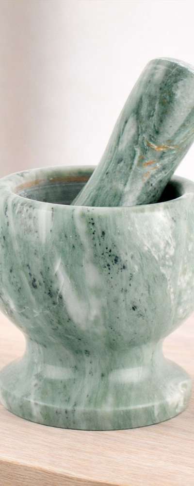Traditional Jade Mortar and Pestle Set Green | Stone Mortar Garlic Grinding Ginger Crushing Spice Mincing Medicine Mortar Hand Mortar Sesame Grinding