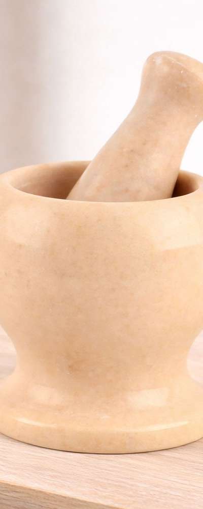 Traditional Jade Mortar and Pestle Set Apricot | Stone Mortar Garlic Grinding Ginger Crushing Seasoning Mincing Herbal Medicine Grinding