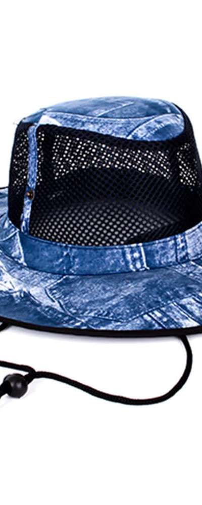 Mesh Denim Cap | Sun Shade Work Hat Military Survival Mesh Hat Fishing Hiking Safari Jungle Hat