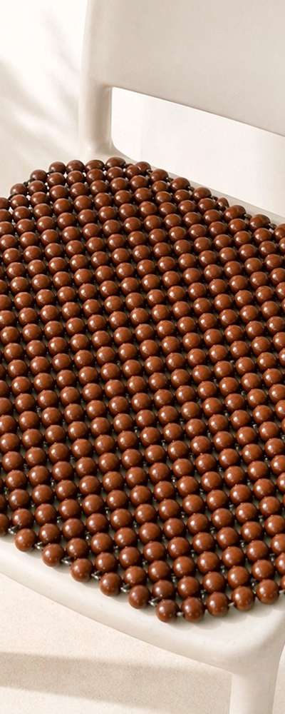 Octagonal Wood Bead Cushion (Natural Wood Breathable Massage Seat Pad Wooden Acupressure Summer Office Car Cooling Mat Health Gift)