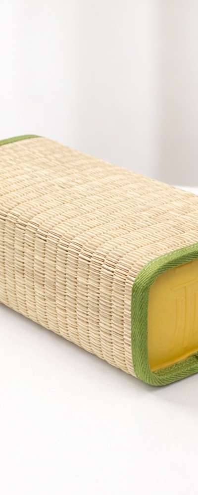 Natural Rush Grass Health Neck Pillow Square (Cool Neck Pillow Summer Camping Pillow Firm Pillow Breathable Cool Pillow Grandmother Gift)