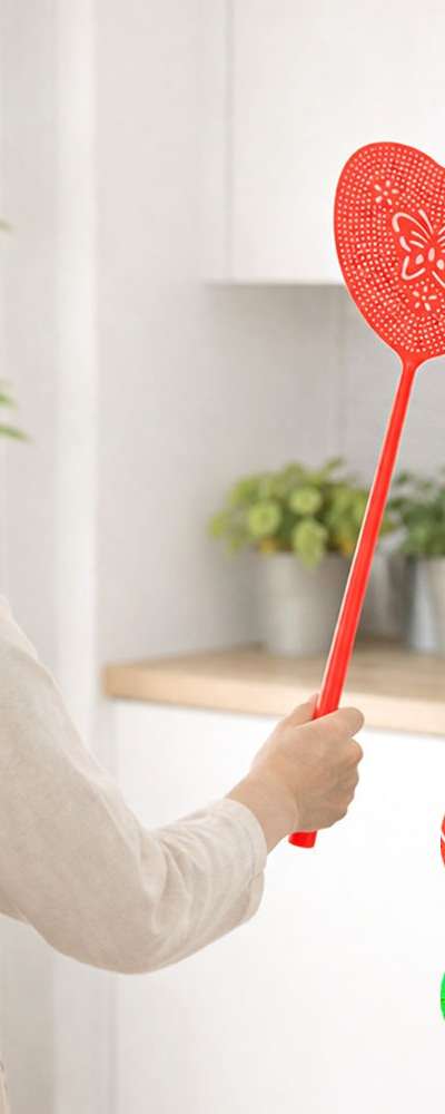 50cm カラーランダム ハート ハエ叩き 1P(夏 ハエ 害虫駆除 おばあちゃん家 プラスチック 高弾力 懐かしい蚊帳 )