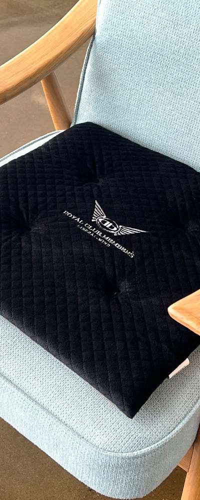 Black Royal Microfiber Square Cushion | Office Student Chair Vehicle Auto Cushion Winter Interior Decor Room Decoration