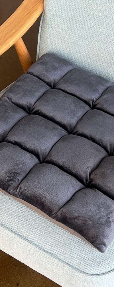 Deep Blue Square Velvet Cushion | Square Floor Cushion Office Student Car Chair Pad Room Decor Winter Interior