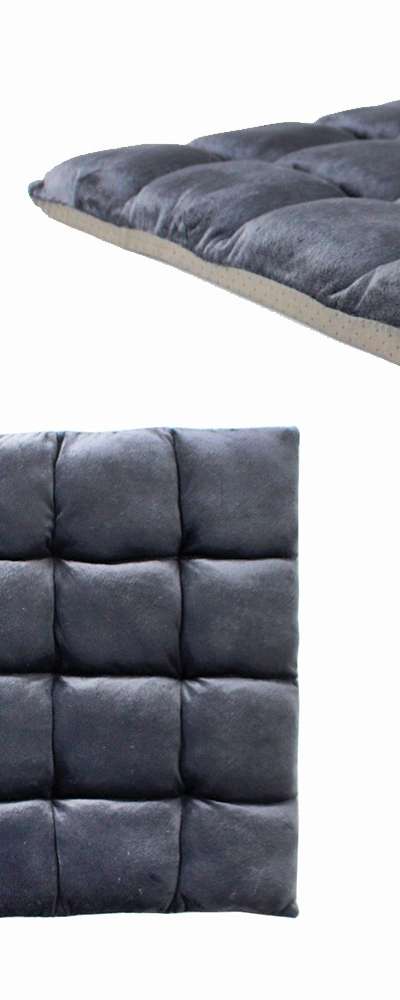 Soft Square Cotton Cushion Velvet Deep Blue (Interior Square Seat Pad Office Student Car Chair Winter Cushion)