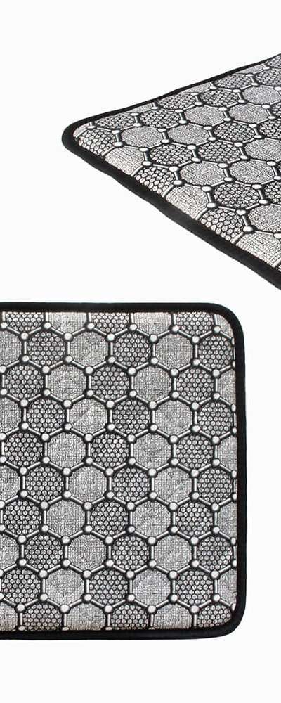 Single-Person Heating Seat Pad Gray Hexagon Pattern