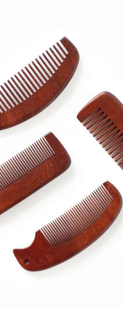 Brown Wooden Comb Collection (Dense Hair Brush Round Comb Natural Wood Comb Hair Comb Cool Wood Brush)