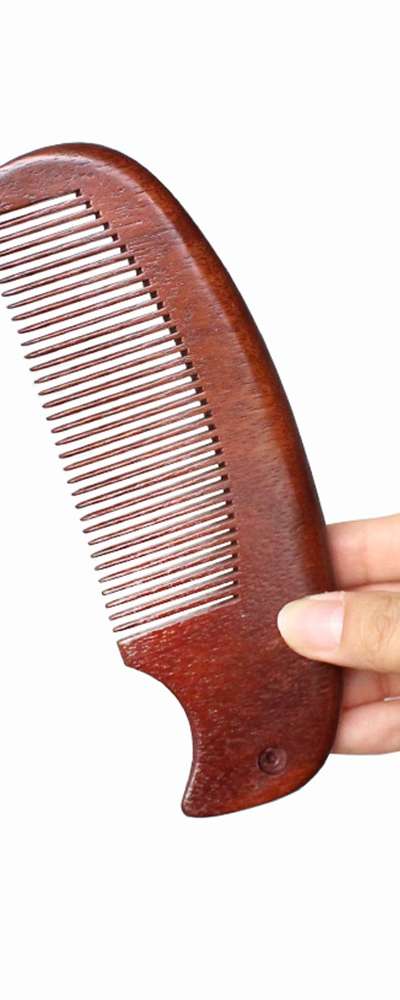 Brown Wood Round Tail Comb (Dense Hair Brush Natural Wood Comb Wooden Hair Brush Cool Wood Brush)