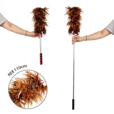 Adjustable Length Feather Duster with Chicken Feathers