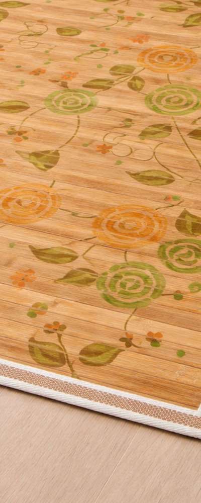 2-Person 135cm Flower Bamboo Mat 17mm - Cool Breathable Summer Bed Bamboo Rug Ventilation Mat Double Bed Carpet