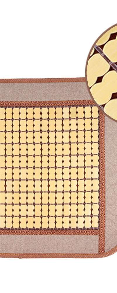 Bamboo Border Mahjong Cooling Seat Cushion (Natural Wood Bead Cushion with Acupressure - Office & Car Use)