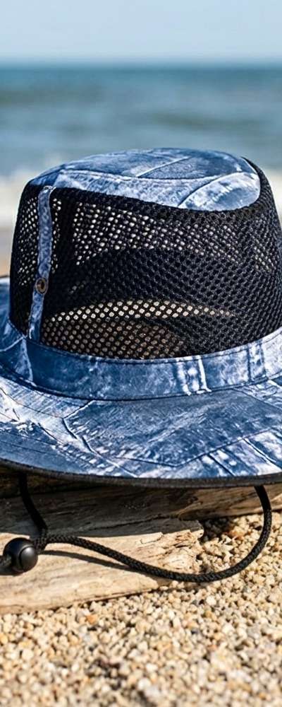 Denim Mesh Brim Hat (Summer Brim Hat Jungle Safari Survival Hat UV Sun Protection Fishing Work Cap)