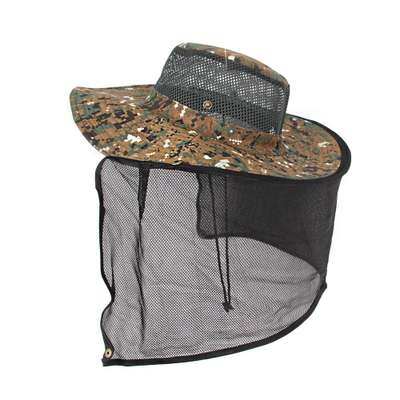 Zaitun Mesh Work Cap (Brim Cap Jungle Military Survival Hat UV Sunlight Protection Fishing Work Cap)