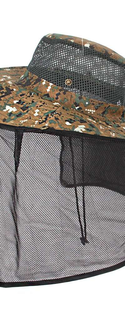 Zaitun Mesh Work Cap (Brim Cap Jungle Military Survival Hat UV Sunlight Protection Fishing Work Cap)