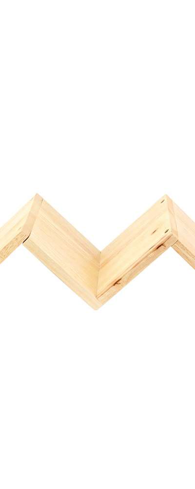 3-Tier Zigzag Wood Shelf L (Stepped Wall-Mounted Decorative Shelf)