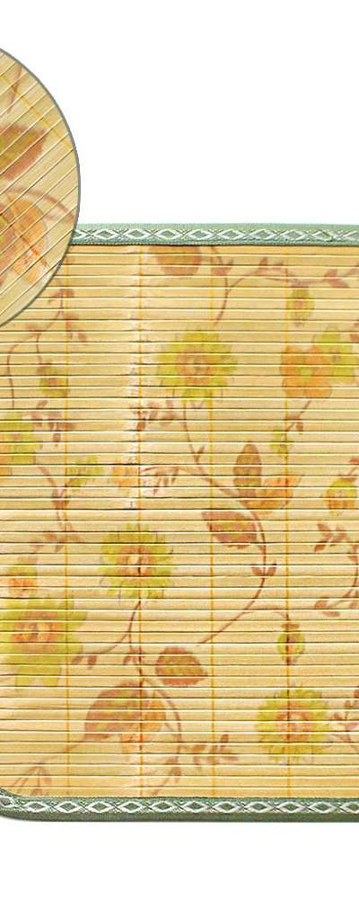Flower Blue Bamboo Mat (Cool Summer Large Bamboo Seat Cushion Office Guest Cushion Car Taxi Truck Forklift Cool Seat)