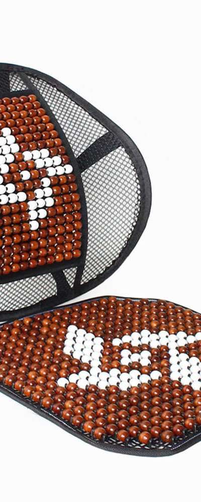 Luxury Wood Bead Backrest Cushion Set (Acupressure Summer Bus Truck Office Car Ventilation Seat)
