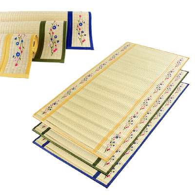 輸入 羽根型 天然イグサ筵（伝統祭祀用筵 祭礼 供物用品 1人 2人 居間 マット）