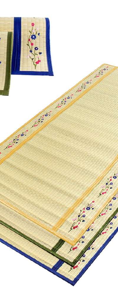 Imported Wing-Type Natural Rush Straw Mat (Traditional Ritual & Ceremonial Mat, Single or Double, Living Room Mat)