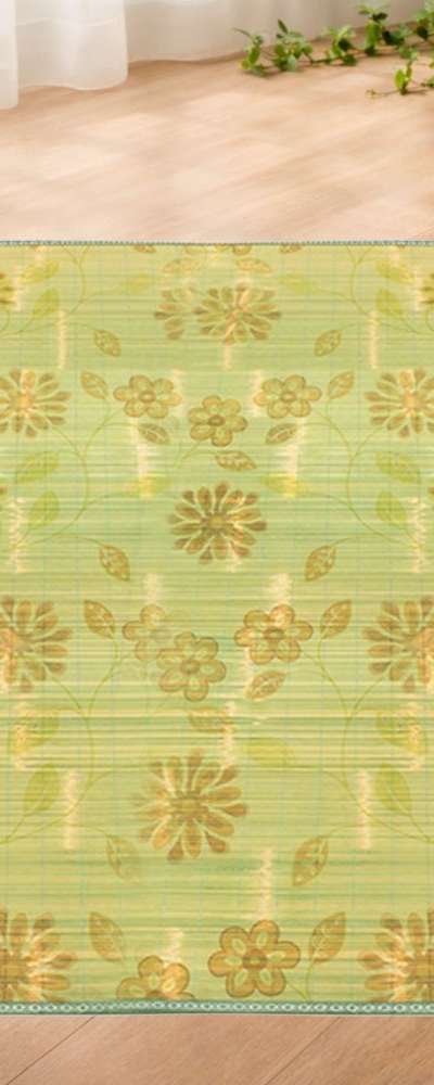 Cool 2-Person Flower Bamboo Mat (Bed Bamboo Mat, Breathable, Summer Carpet, Large Straw Mat, Cool Mat, Double Mat)