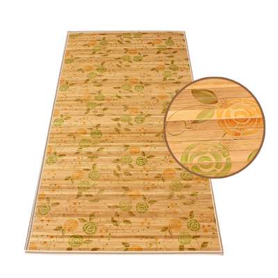 1人用竹製フラワー大座敷 17mm (涼しいベッド大座敷 通風 夏座敷 カーペット ござ シングルマット)