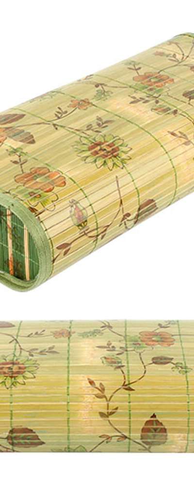 Oval Flower Blue Bamboo Pillow (Cool Cooling Neck Pillow Cervical Pillow Summer Camping Car Camping Neck Pillow Ventilated Pillow)