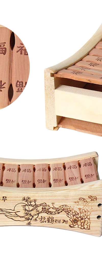 Korean Fragrant Wood Traditional Wooden Pillow - Neck Support Pillow (Seasonal Summer Pillow Natural Wood Firm Pillow Health Pillow Filial Piety Gift Cool Pillow)