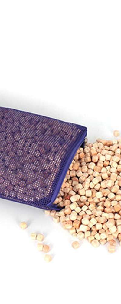 Lサイズ 1.5kg ヒノキチップ メッシュ枕|ヒノキ木製キューブ