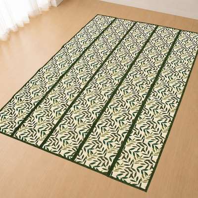 180cm x 270cm Leaf Pattern 5-Panel Foldable Bamboo Mat (Cool Bed Mat with Ventilation Summer Mat Carpet)