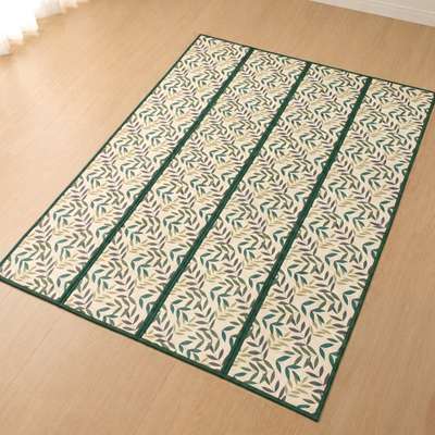 160cm x 220cm Leaf Pattern 4-Fold Foldable Bamboo Mat (Cool Bed Mat Breathable Summer Carpet)