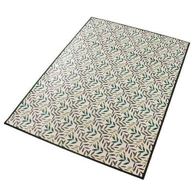 Double Size Leaf-Patterned Bamboo Mat | Summer Bamboo Bedding