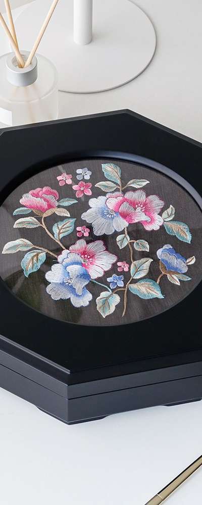 高級刺繍漆塗り九節板