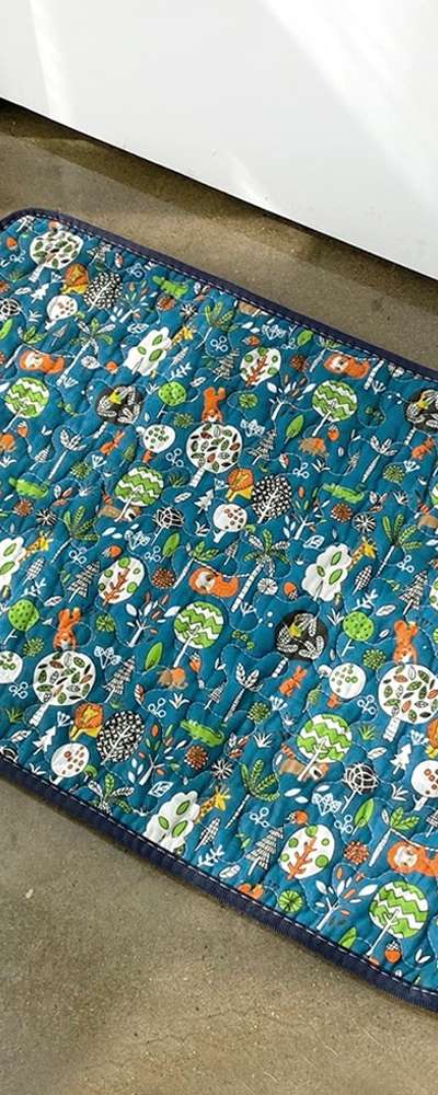 Quilted Cotton Mat Forest and Animals | Bathroom Entryway Kitchen Rug