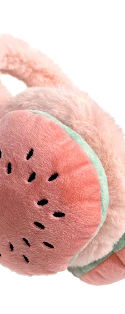 Compact Watermelon Ear Warmer | Microfiber Plush Ear Muff Winter Ear Cover
