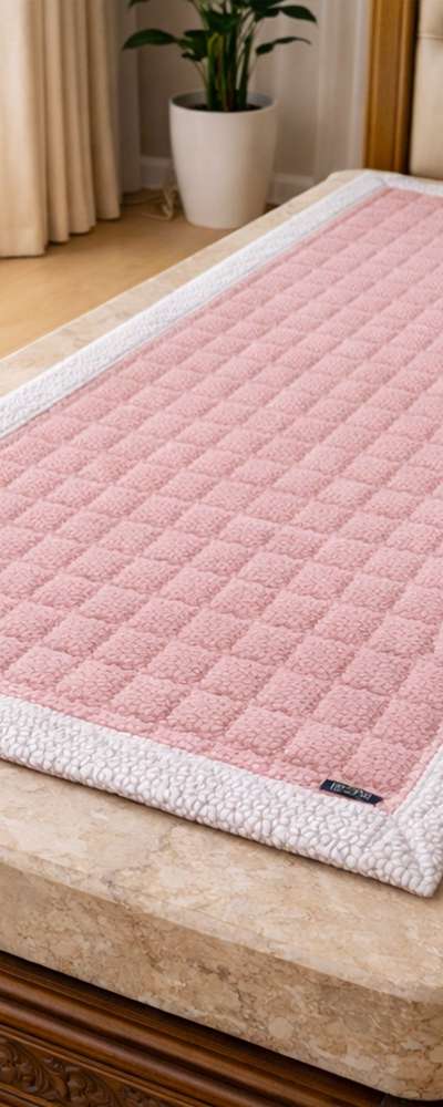Soft Snowflake Stone Bed Mat Pink (Winter Microfiber Pad Earth Bed Single Bed Pad)