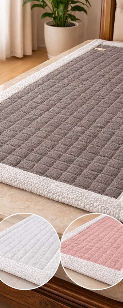 Soft Snow Flower Jade Bed Mat (Winter Microfiber Pad Jade Bed Bedroom Living Room Single)