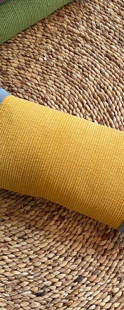 Yellow Korean Patchwork Buckwheat Pillow Square | Cervical Support Nap Pillow