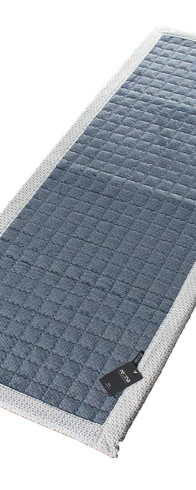 3-Section Blue Snowflake Microfiber Sofa Mat | Pad Floor Mat Rug for 3-Seater