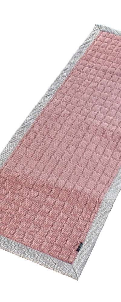 3-Section Pink Snow Flower Microfiber Sofa Mat | Pad Floor Mat Rug for 3-Seater
