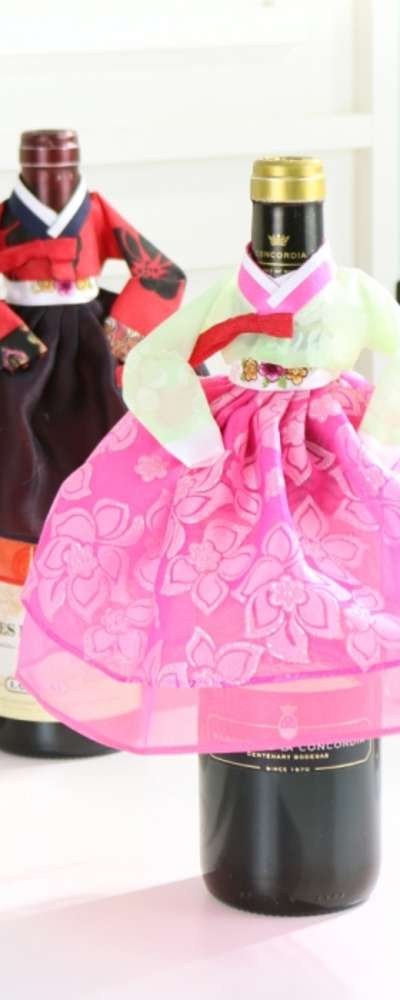 高級 黄真伊 チマチョゴリ人形 ワインカバー