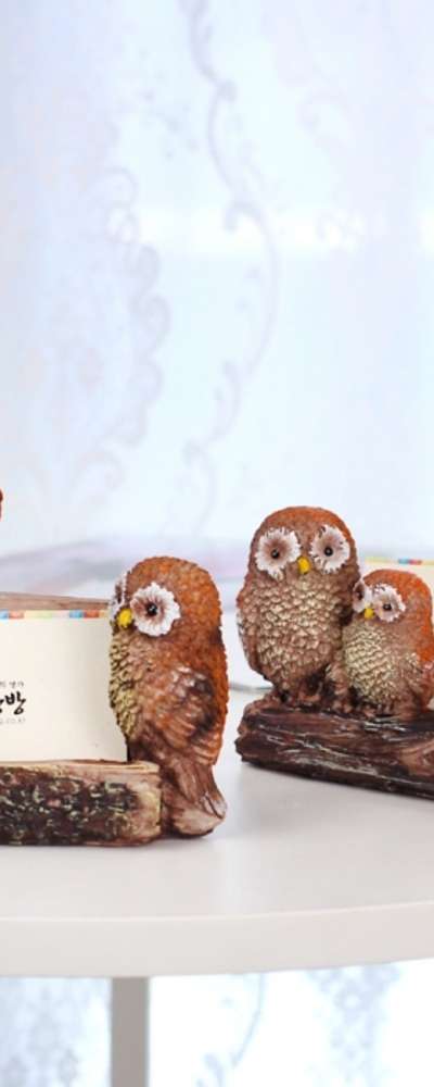 野生フクロウ名刺立てセット